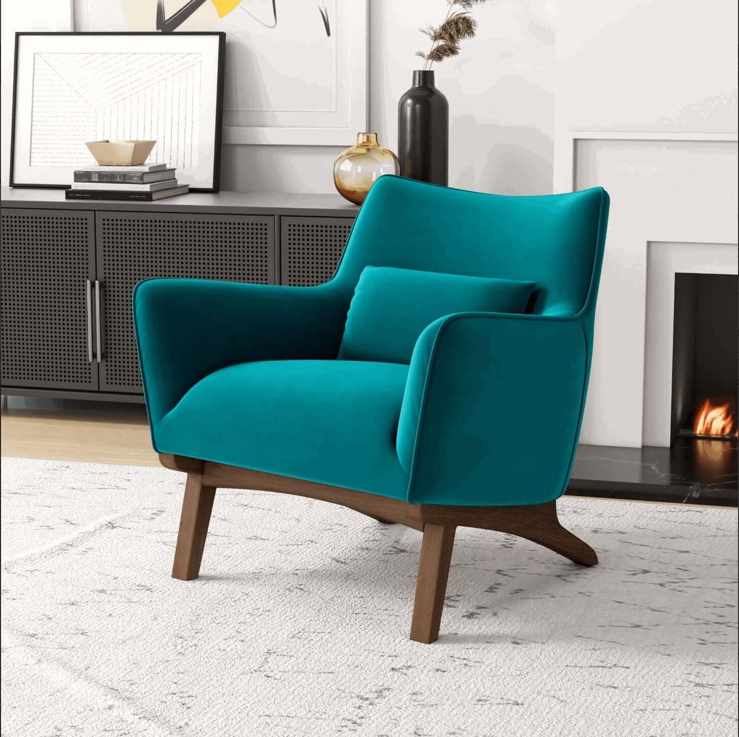 Brayden Lounge Arm Chair in Velvet, Boucle & Linen - Revel Sofa 