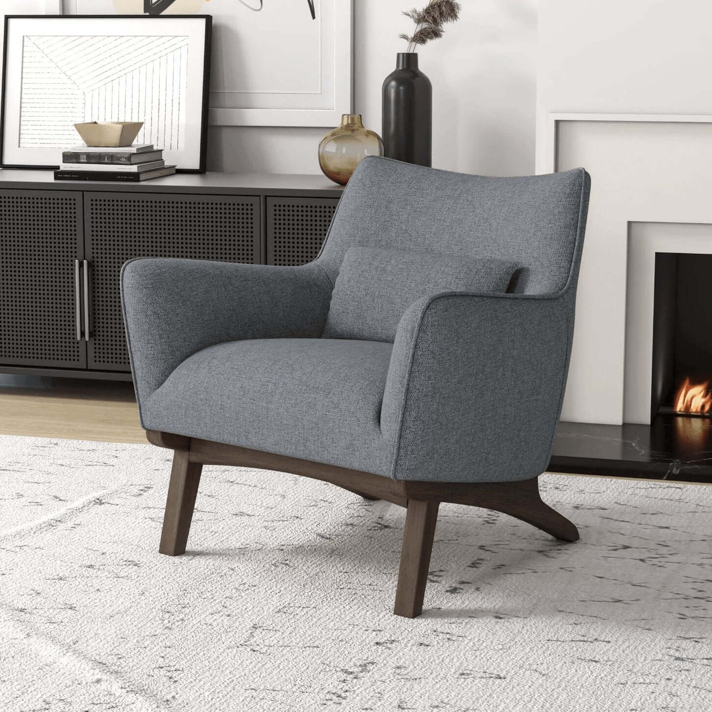 Brayden Lounge Arm Chair in Velvet, Boucle & Linen - Revel Sofa 