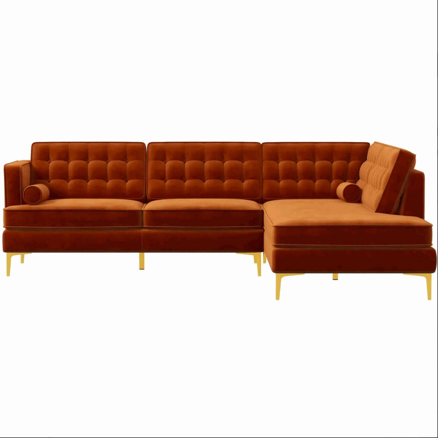 Brooke MCM Tufted Chaise Sectional Sofa 101" - Revel Sofa 