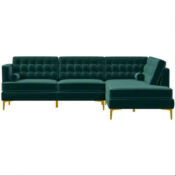 Brooke MCM Tufted Chaise Sectional Sofa 101