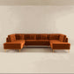 Brooke MCM Tufted Velvet U-Shape Dual Chaise Sectional Sofa 131" - Revel Sofa 