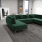 Brooke MCM Tufted Velvet U-Shape Dual Chaise Sectional Sofa 131" - Revel Sofa 