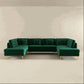 Brooke MCM Tufted Velvet U-Shape Dual Chaise Sectional Sofa 131" - Revel Sofa 