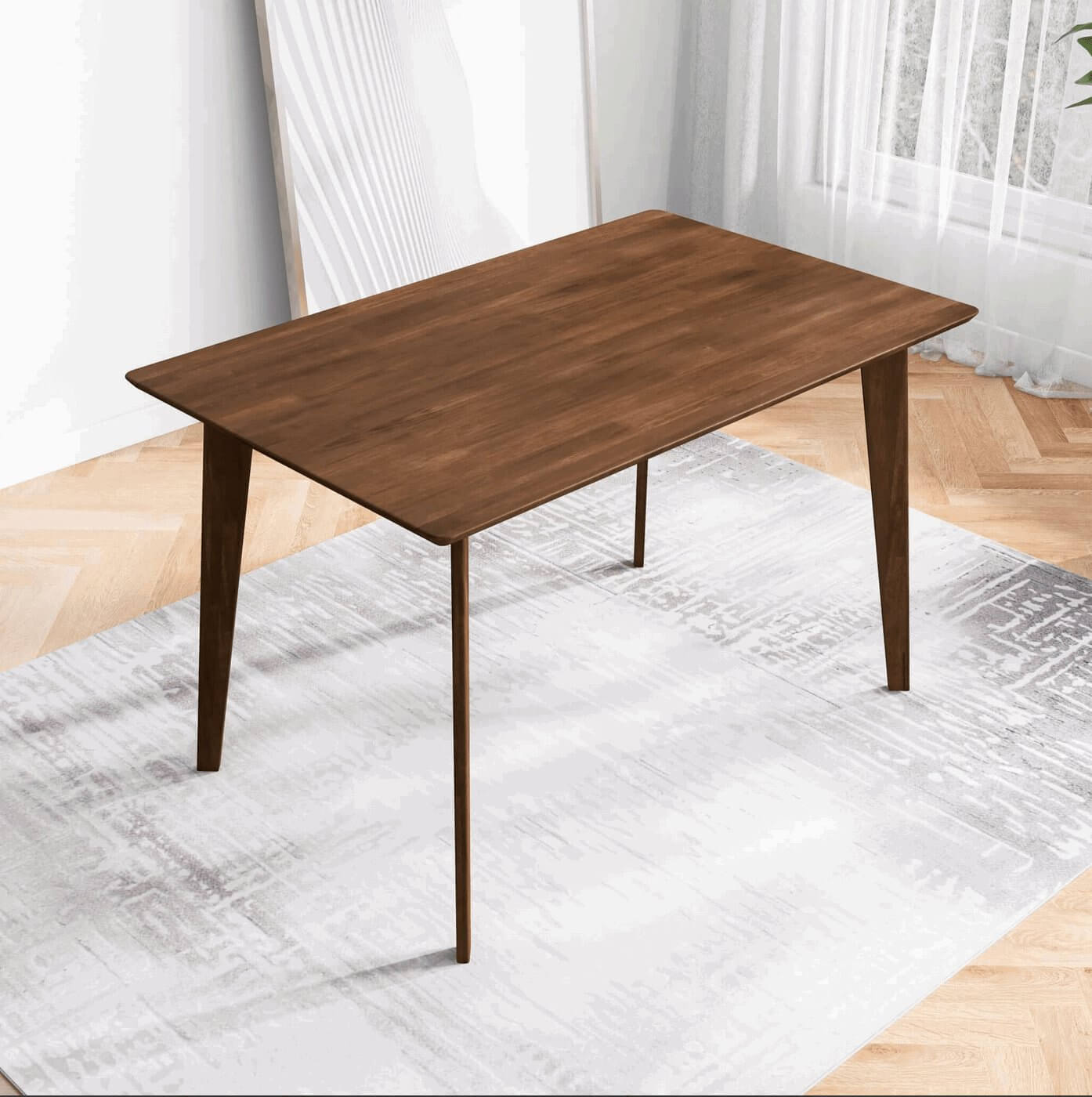 Carlos MCM Solid Wood Dining Table 59" - Revel Sofa 