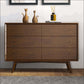 Caroline MCM Solid Wood Dresser Walnut Finish (47") - Revel Sofa 