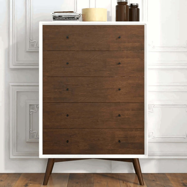 Caroline MCM Solid Wood Dresser Walnut Finish (47) - Revel Sofa 