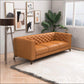 Carter MCM Styled Tufted Leather Sofa Couch 90" - Revel Sofa 