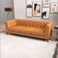 Carter MCM Styled Tufted Leather Sofa Couch 90" - Revel Sofa 