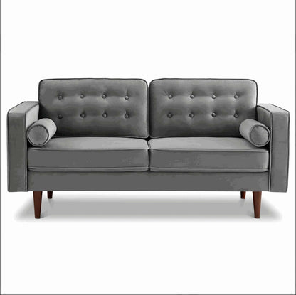 Casey MCM Button Tufted Velvet Sofa Loveseat 65" - Revel Sofa 