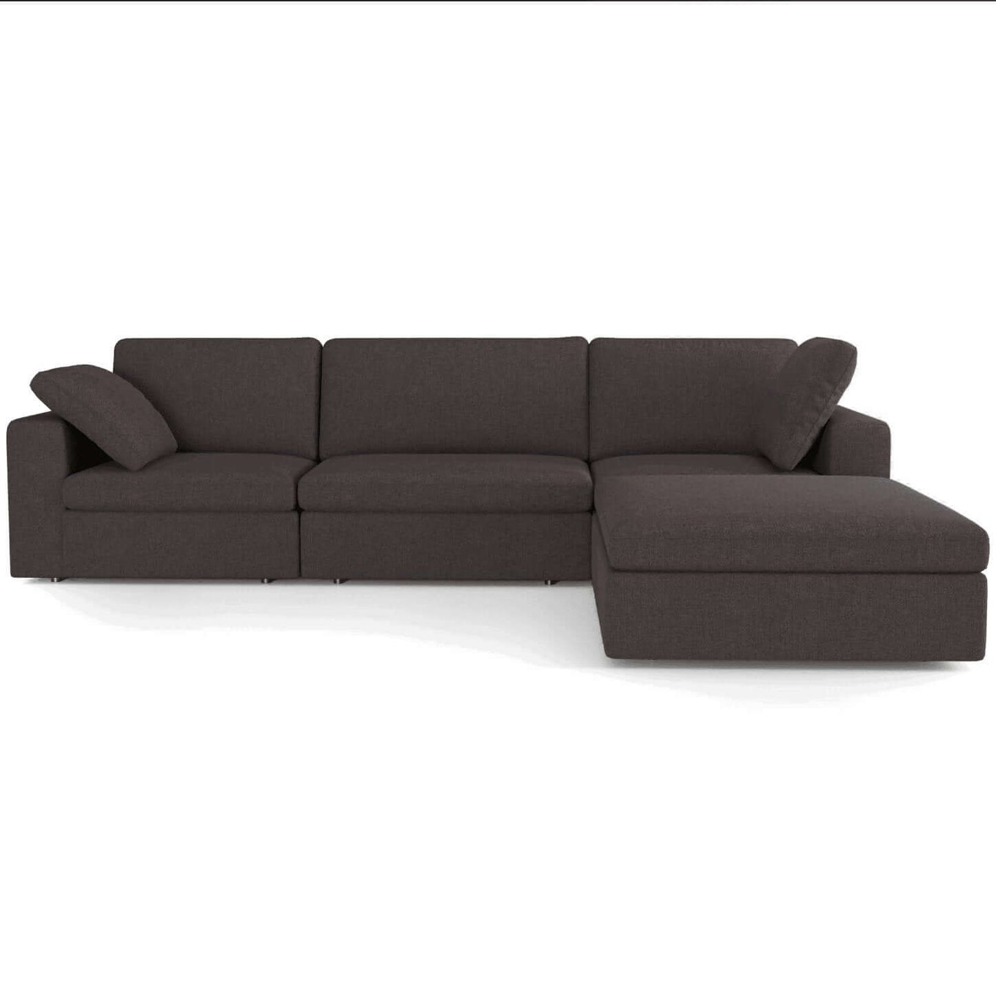 Cecilia Modular Sectional Sofa with Reversible Chaise, Dark Gray 121" - Revel Sofa 