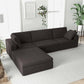 Cecilia Modular Sectional Sofa with Reversible Chaise, Dark Gray 121" - Revel Sofa 