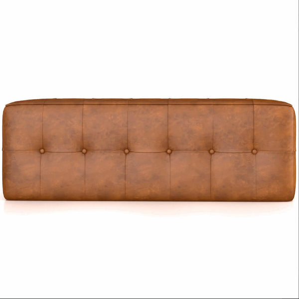Charmen MCM Rectangular Tufted Genuine Leather Ottoman - Revel Sofa 