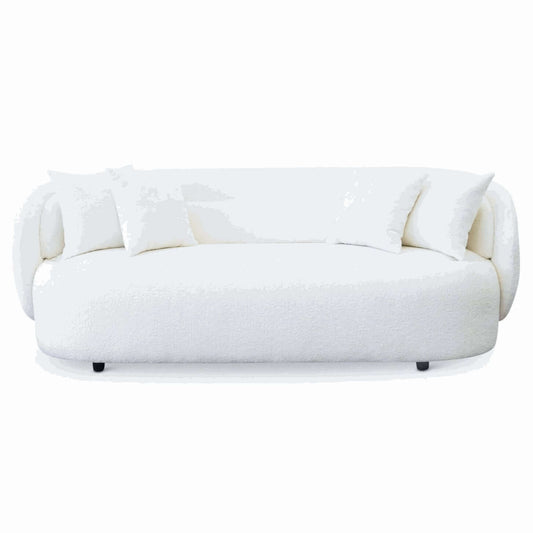 Charter Modern Curved Ivory Bouclé Sofa 92" - Revel Sofa 