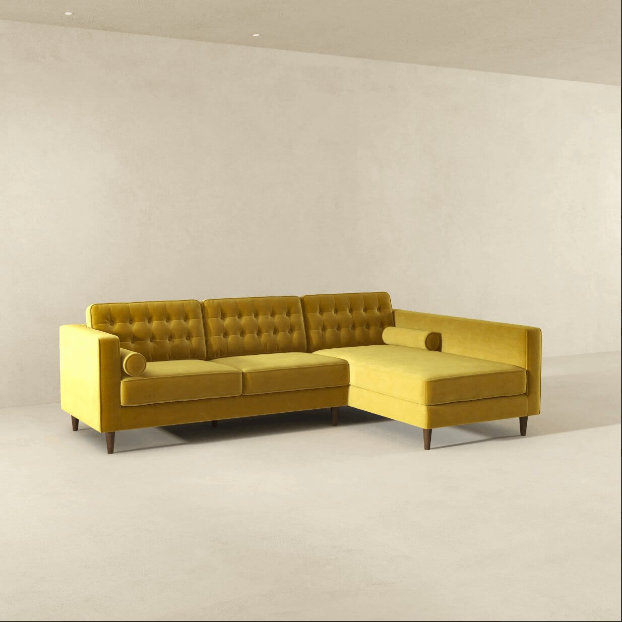Christian MCM Tufted Velvet Chaise Sectional Sofa 102" - Revel Sofa 