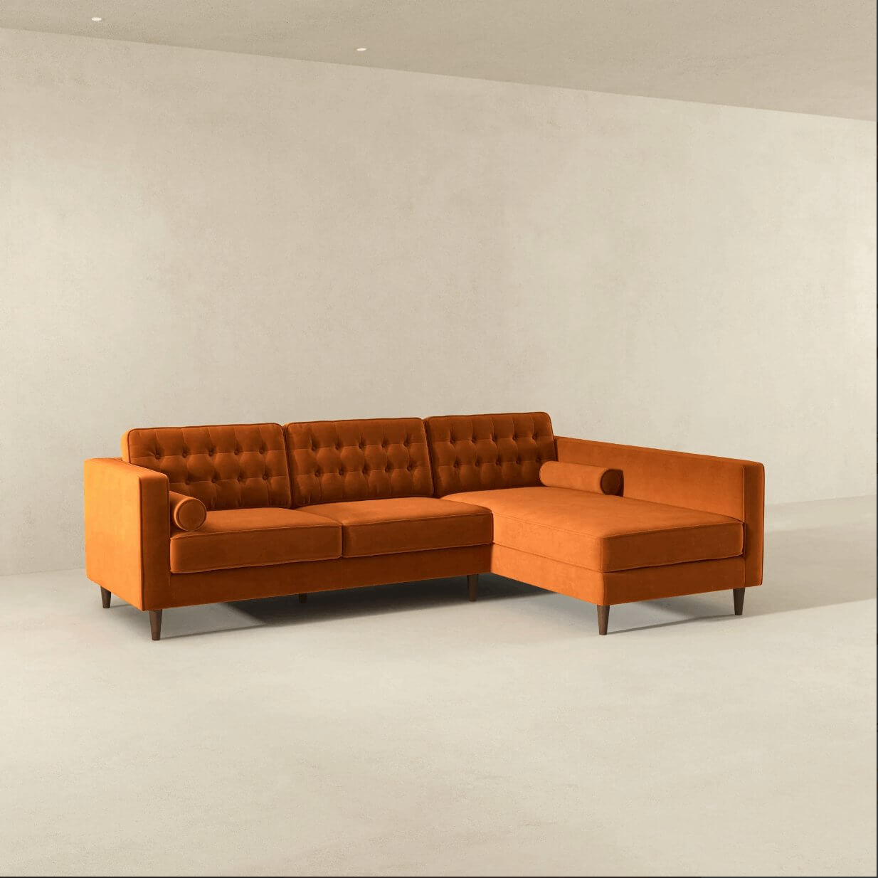 Christian MCM Tufted Velvet Chaise Sectional Sofa 102" - Revel Sofa 