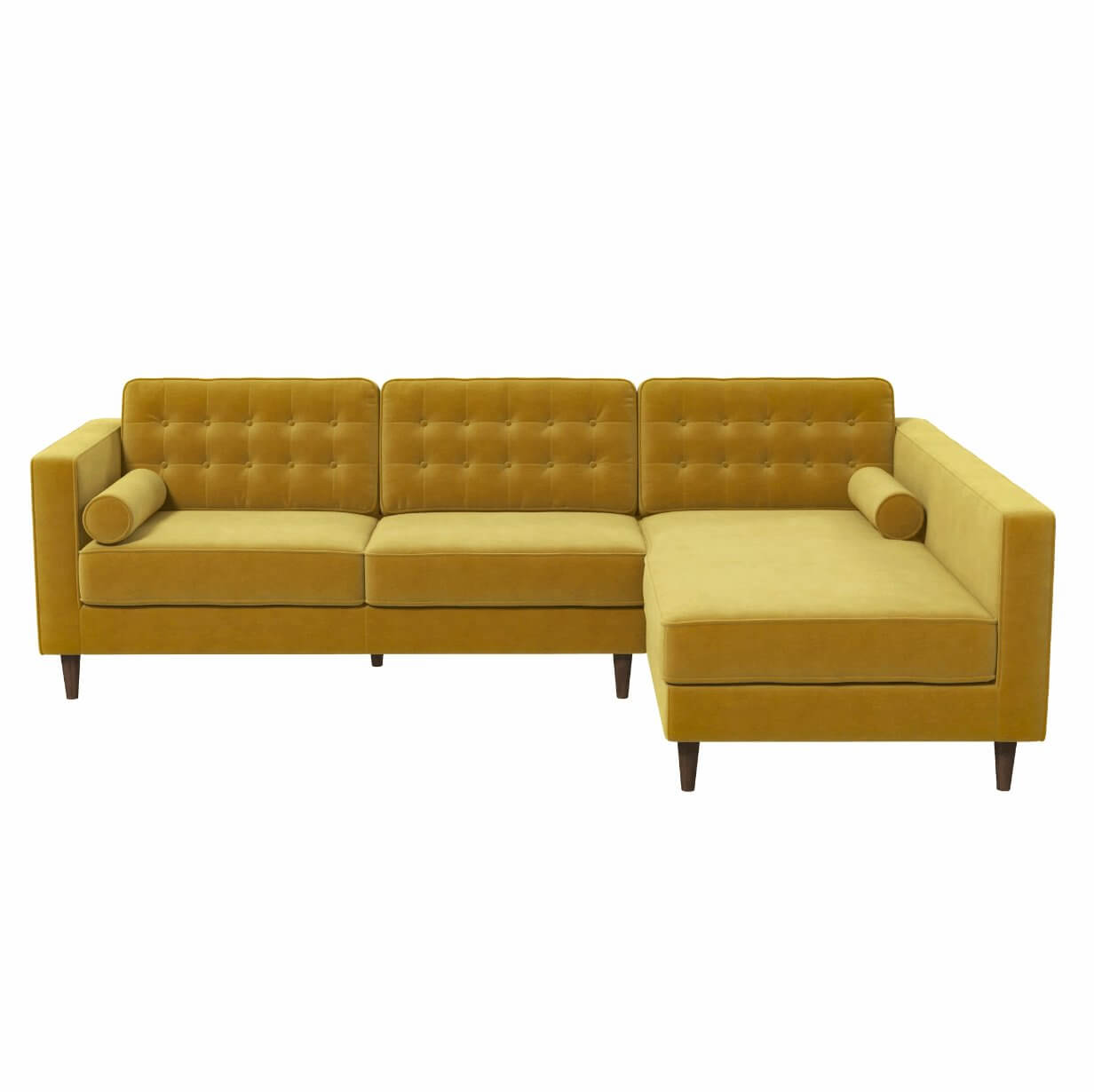 Christian MCM Tufted Velvet Chaise Sectional Sofa 102" - Revel Sofa 