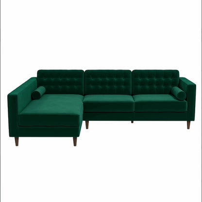 Christian MCM Tufted Velvet Chaise Sectional Sofa 102" - Revel Sofa 