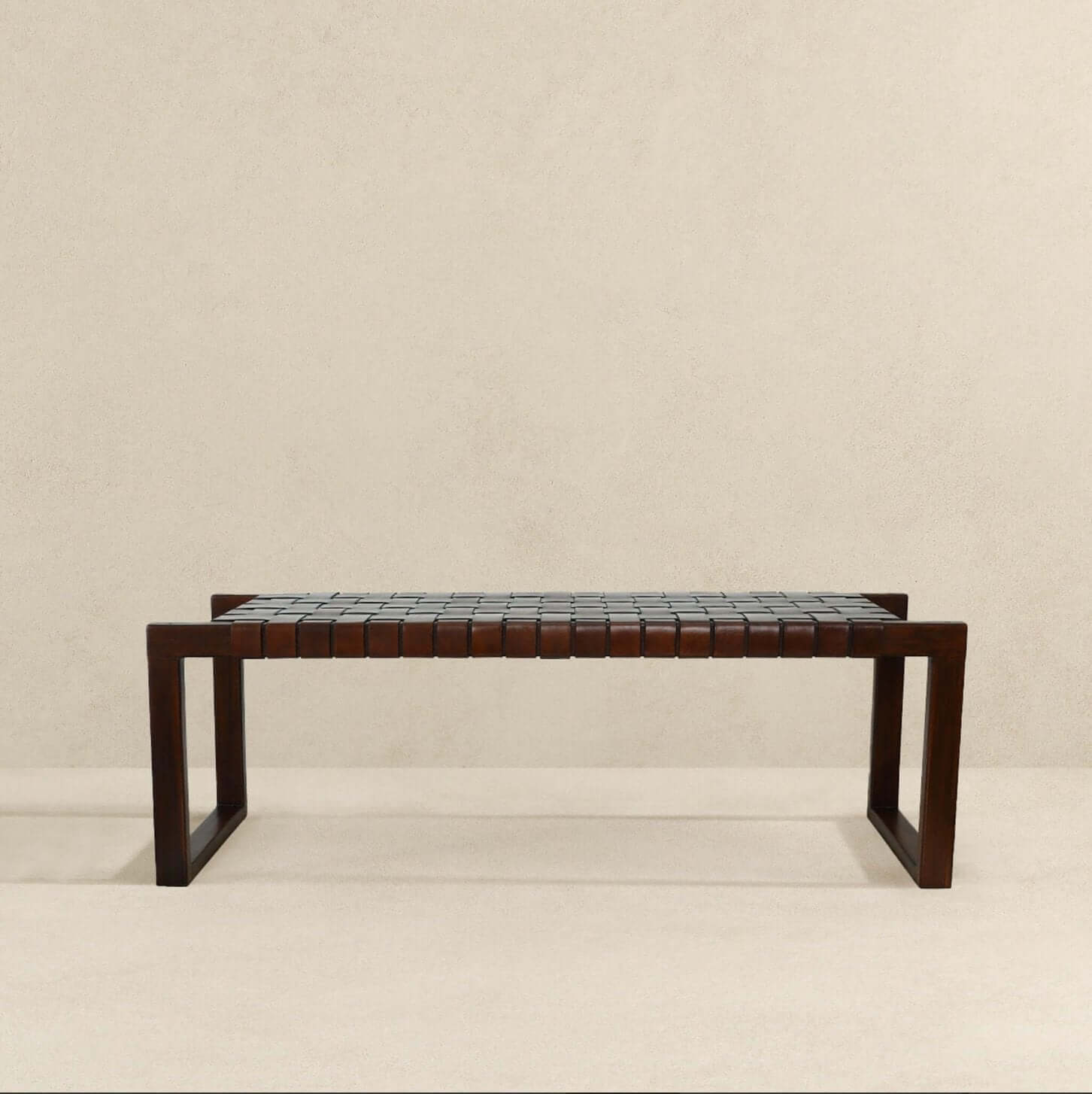 Christina Tan Strapped Leather Bench - Revel Sofa 