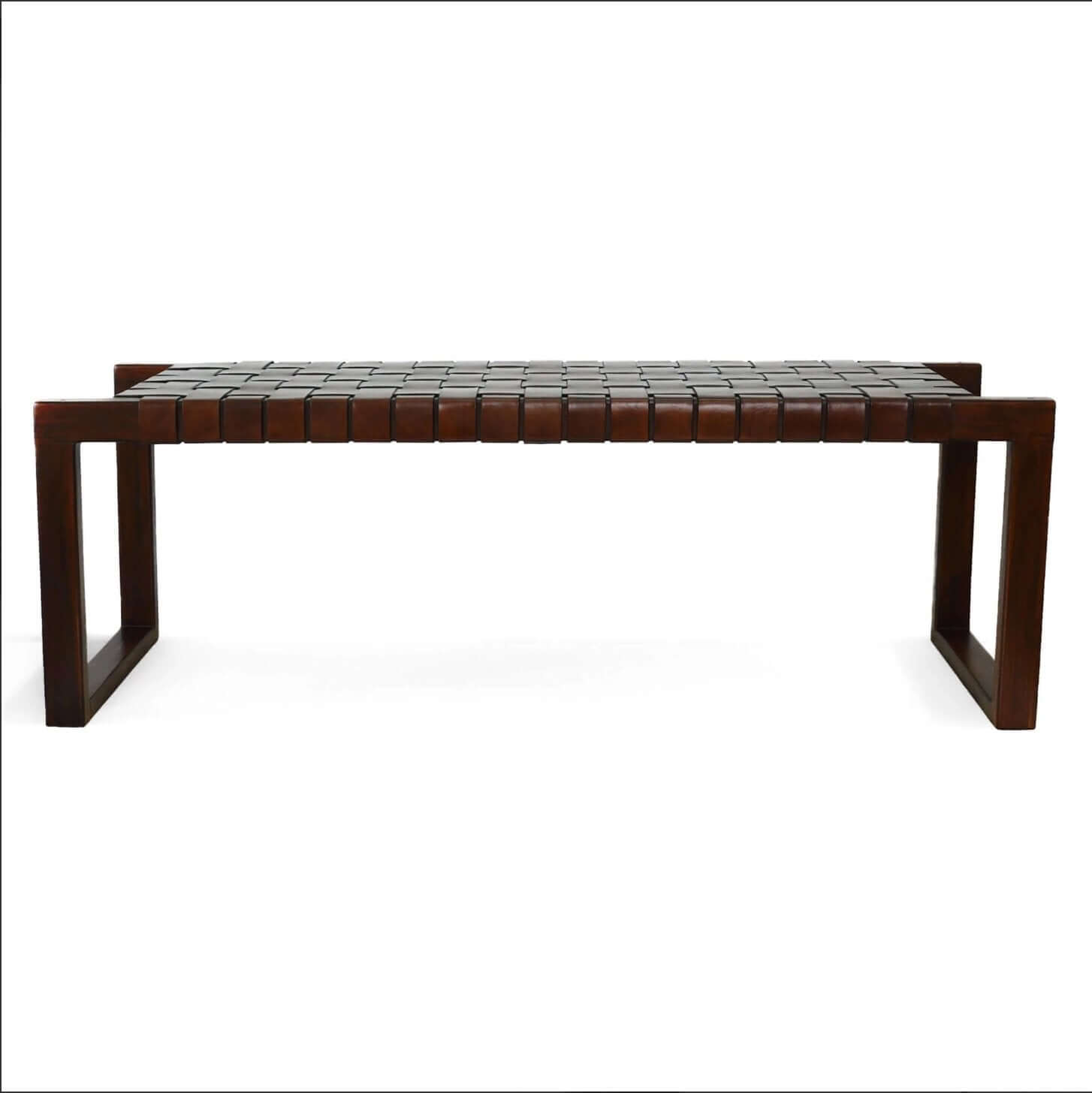 Christina Tan Strapped Leather Bench - Revel Sofa 