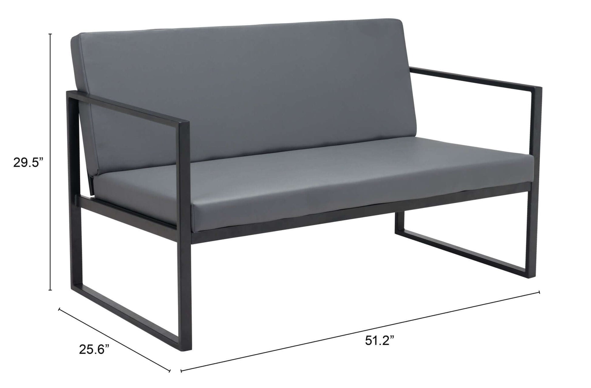 Claremont Modern Sofa Bench Loveseat 45" - Revel Sofa 