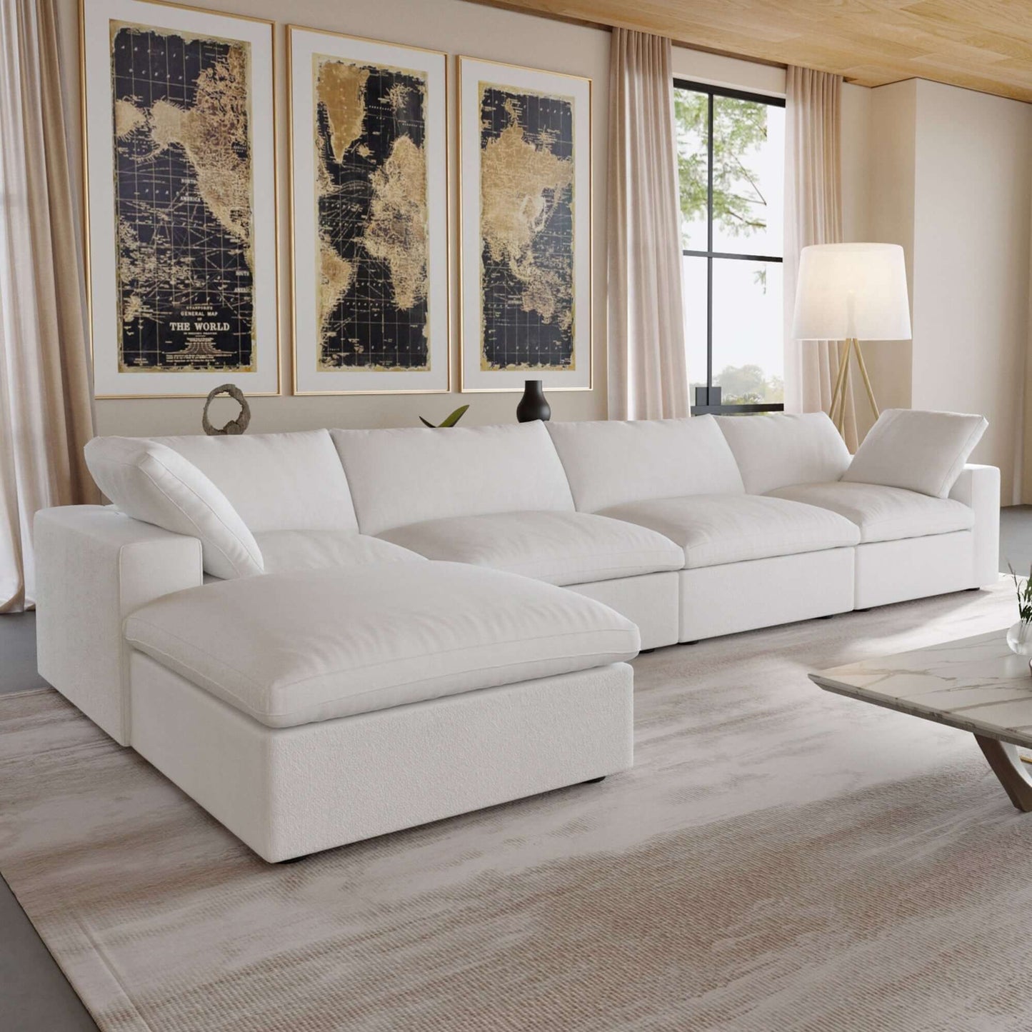 Cloud Modular Sectional Sofa in White, Light Gray or Dark Gray - (Sections Sold Individually)