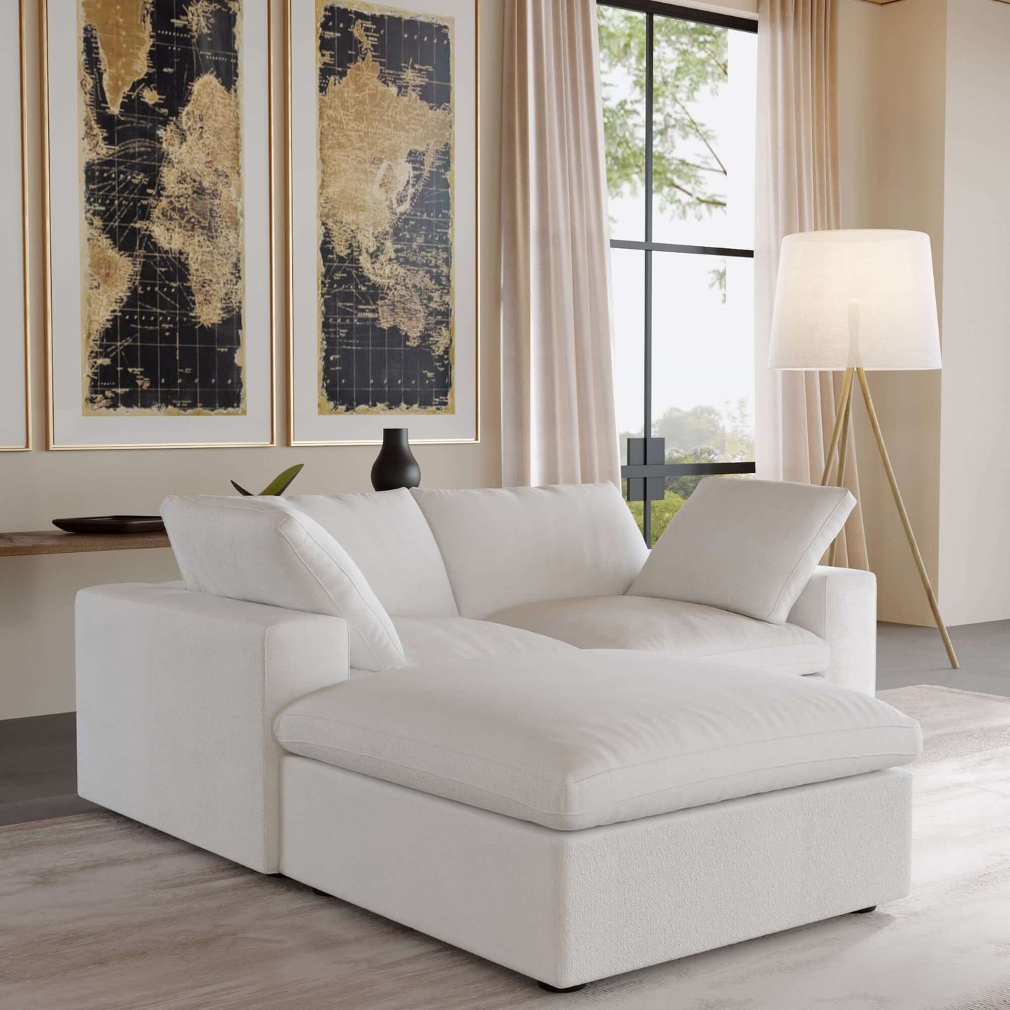 Cloud Modular Sectional Sofa in White, Light Gray or Dark Gray - (Sections Sold Individually)