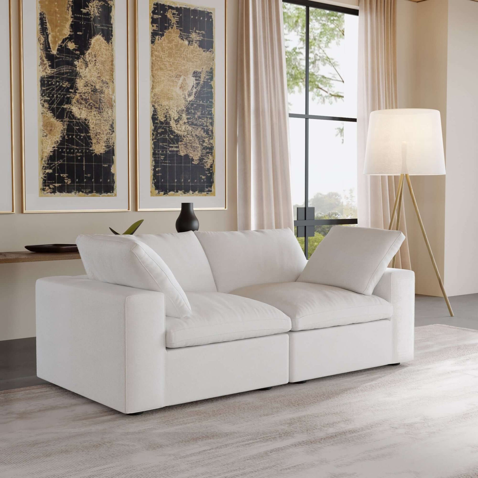 Cloud Modular Sectional Sofa in White, Light Gray or Dark Gray - (Sections Sold Individually)