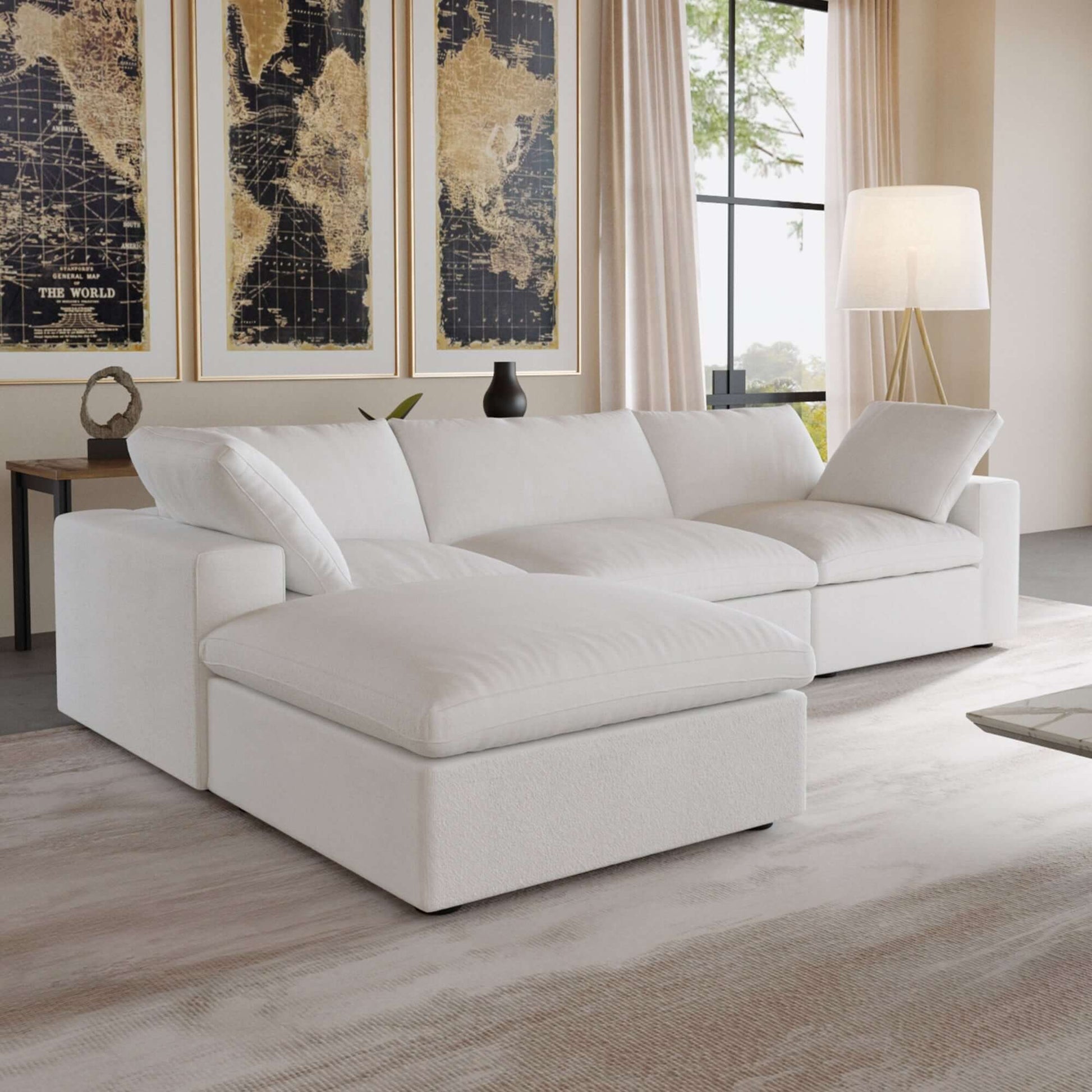 Cloud Modular Sectional Sofa in White, Light Gray or Dark Gray - (Sections Sold Individually)