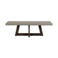Concrete Top Rectangular Wood Framed Coffee Table in Gray And Brown 55"
