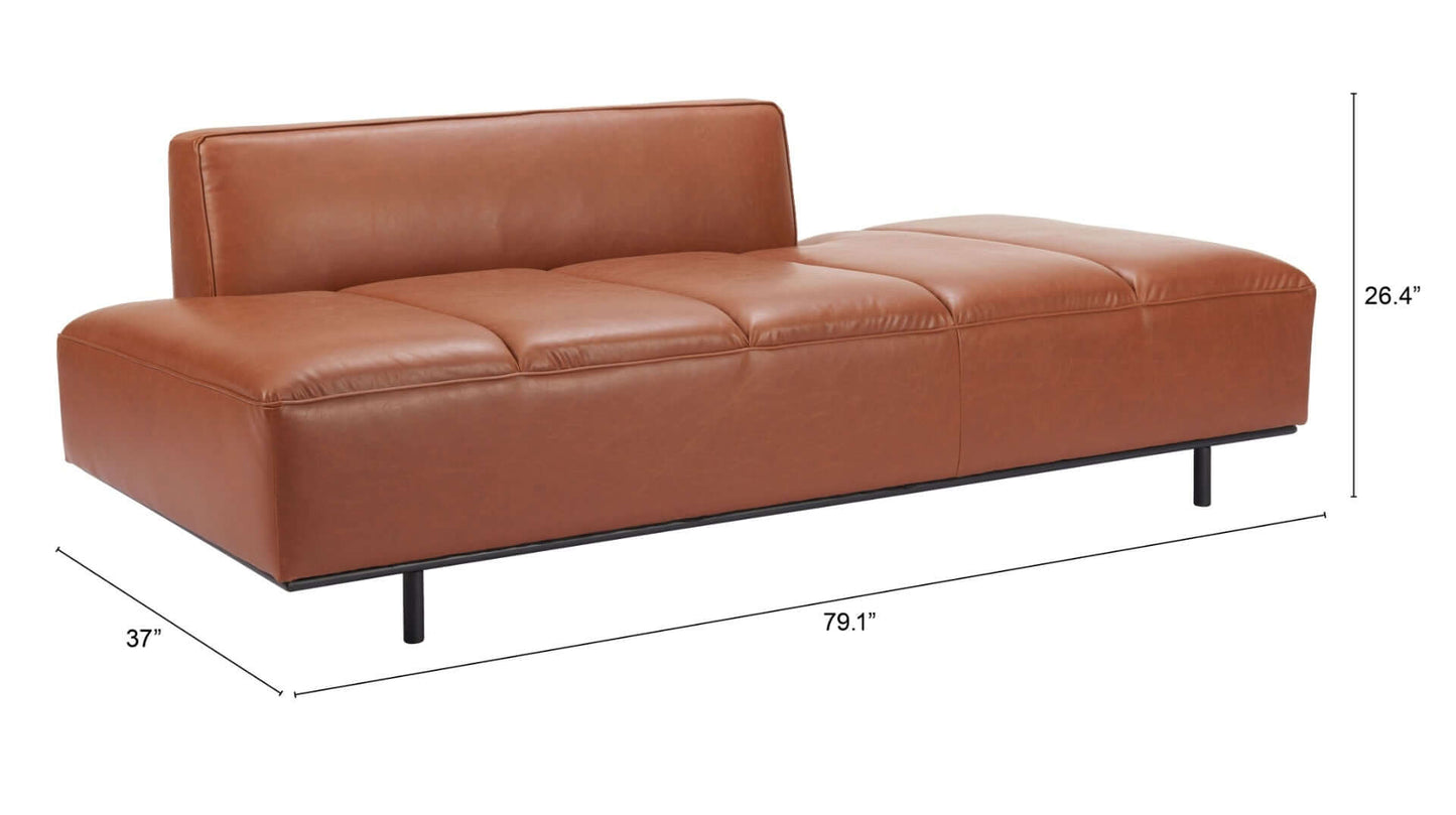 Confection Faux Leather Sofa Couch Day Bed 79" - Revel Sofa 