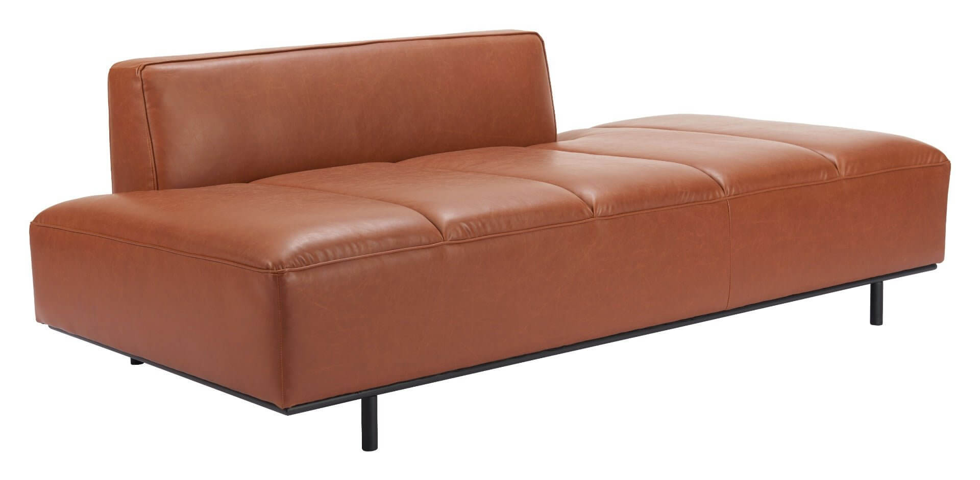 Confection Faux Leather Sofa Couch Day Bed 79" - Revel Sofa 