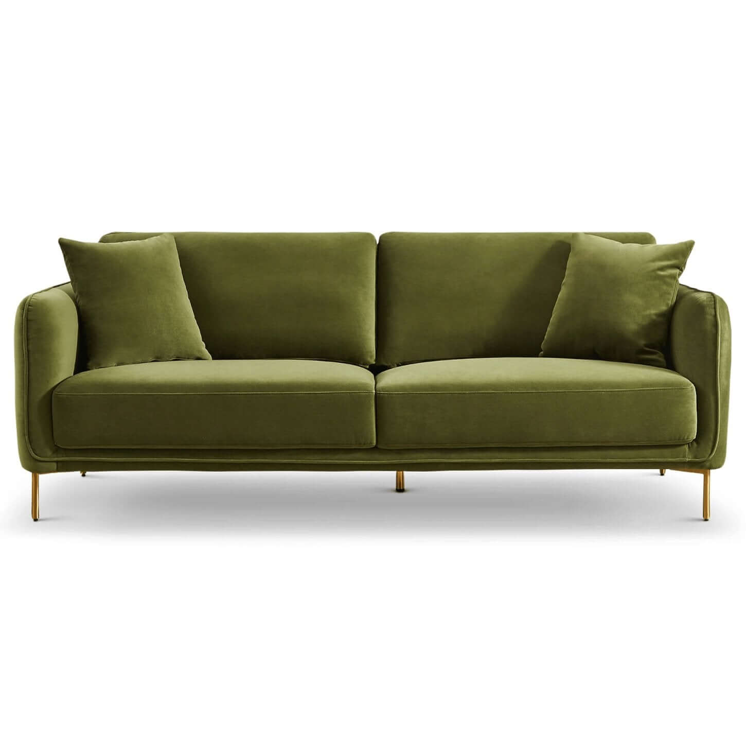 Dameron MCM Olive Green Velvet Sofa 83" - Revel Sofa 