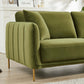 Dameron MCM Olive Green Velvet Sofa 83" - Revel Sofa 