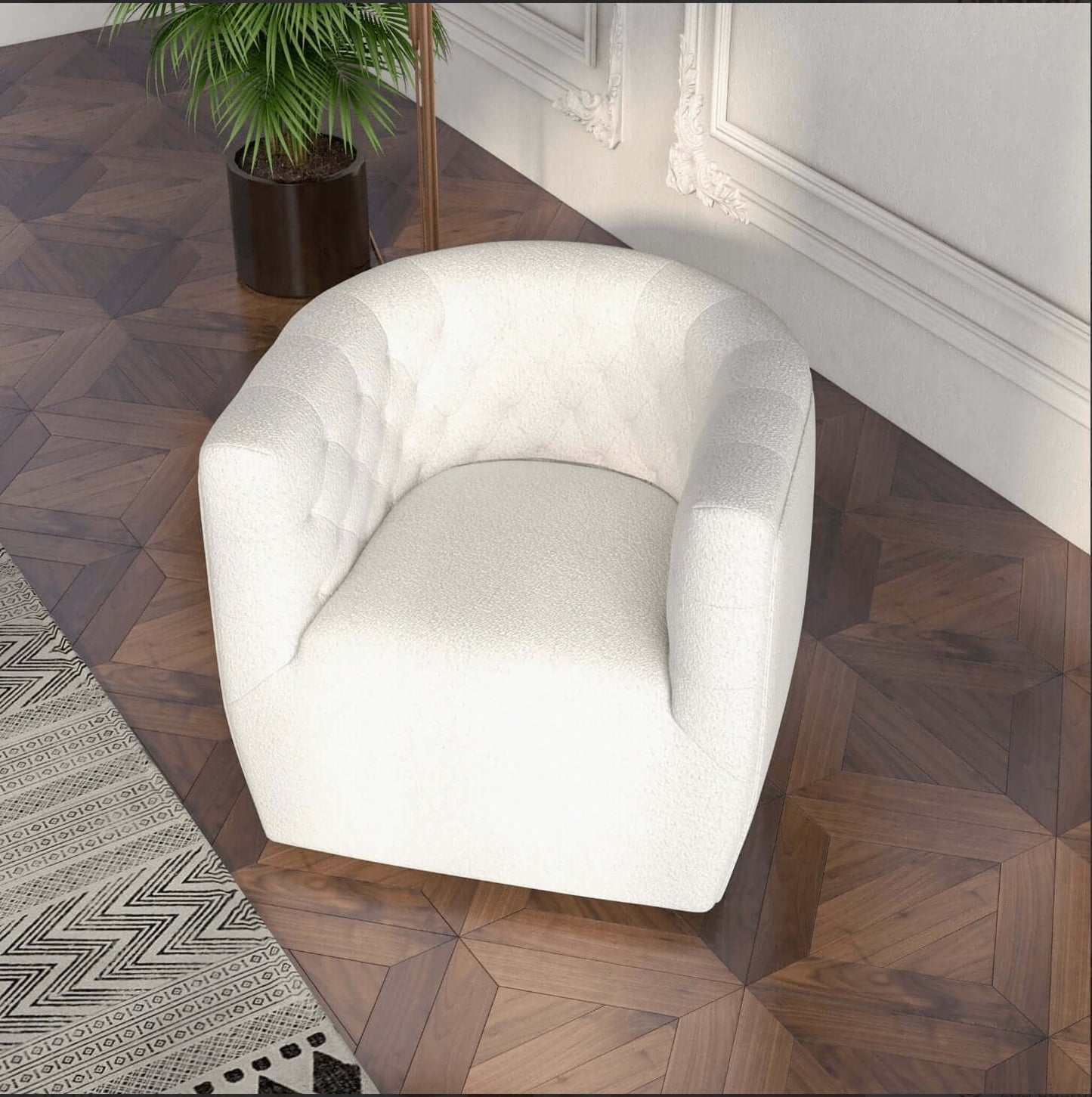 Delaney MCM Tufted Swivel Accent Chair - Revel Sofa 