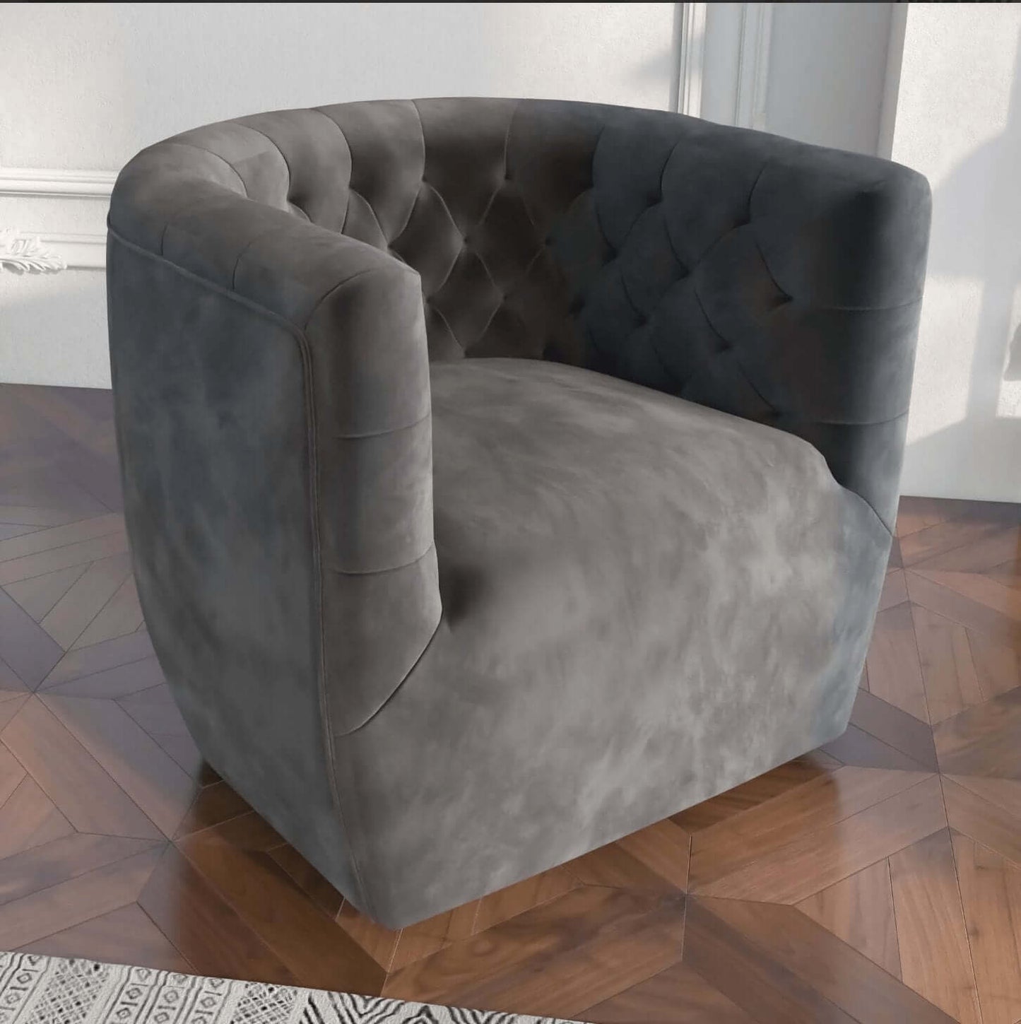 Delaney MCM Tufted Swivel Accent Chair - Revel Sofa 