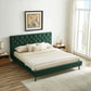 Dillon MCM Platform Bed with Button Tufted Velvet Upholstery - Revel Sofa 