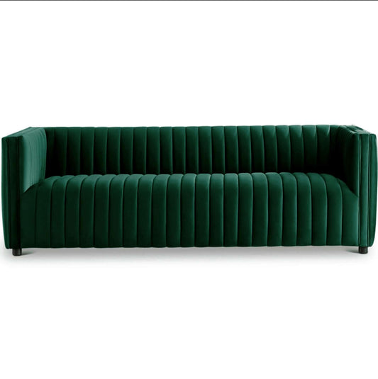 Dominic MCM Style Channel Tufted Velvet Sofa 85" - Revel Sofa 