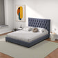 Donald MCM Button Tufted Velvet Platform Bed Frame - Revel Sofa 