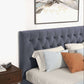 Donald MCM Button Tufted Velvet Platform Bed Frame - Revel Sofa 