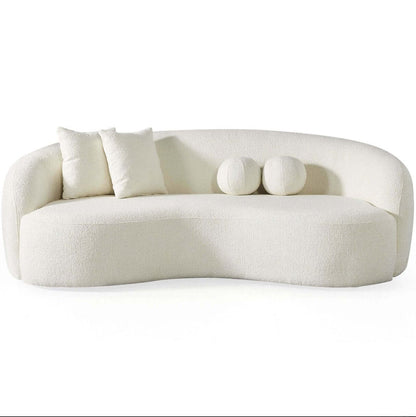 Drake Japandi Curvy Modern Minimalist Boucle Sofa Couch 89" - Revel Sofa 