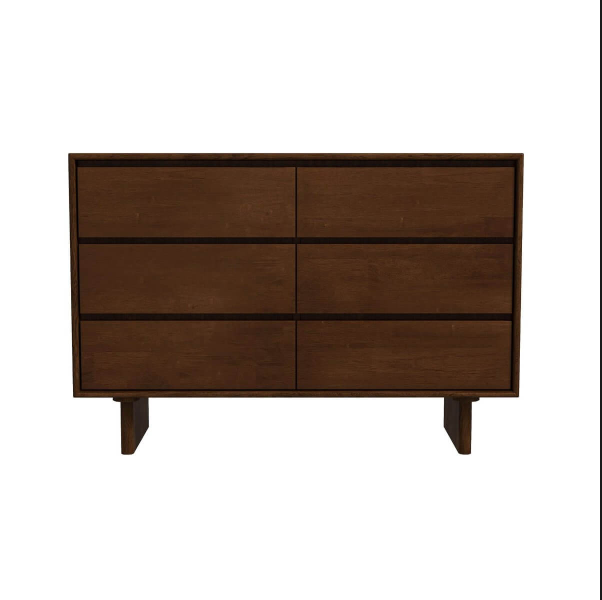 Dubrovnik MCM Style Walnut Dresser With 6 Drawers (47") - Revel Sofa 