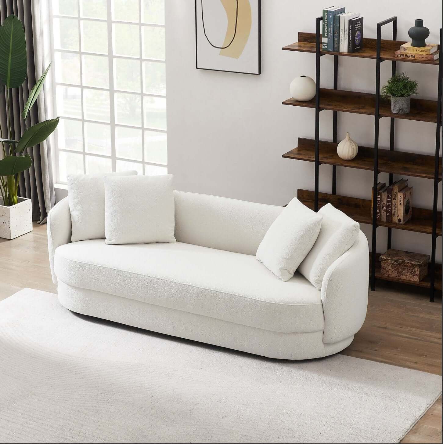 Dylan Modern Bohemian French Boucle Sofa Couch Loveseat 85" - Revel Sofa 