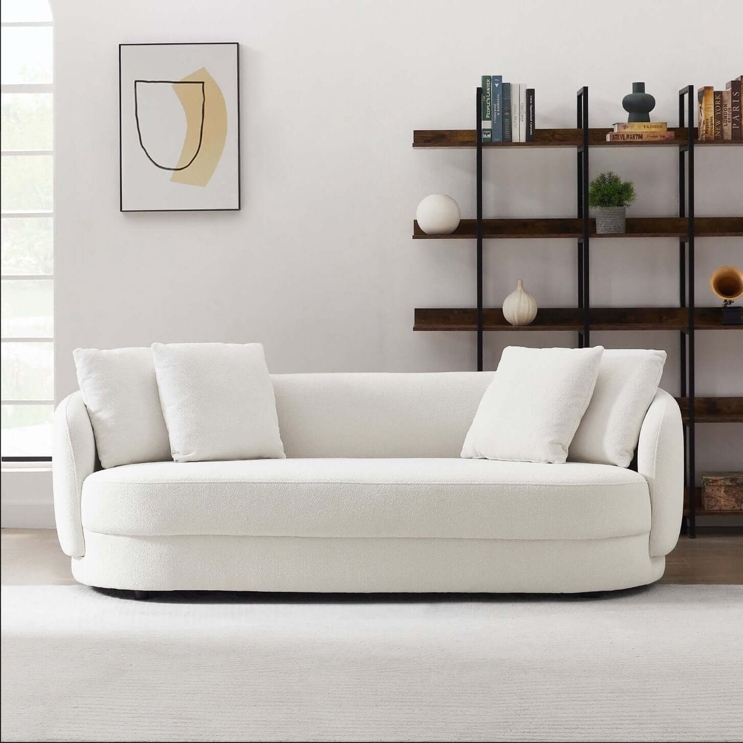 Dylan Modern Bohemian French Boucle Sofa Couch Loveseat 85" - Revel Sofa 