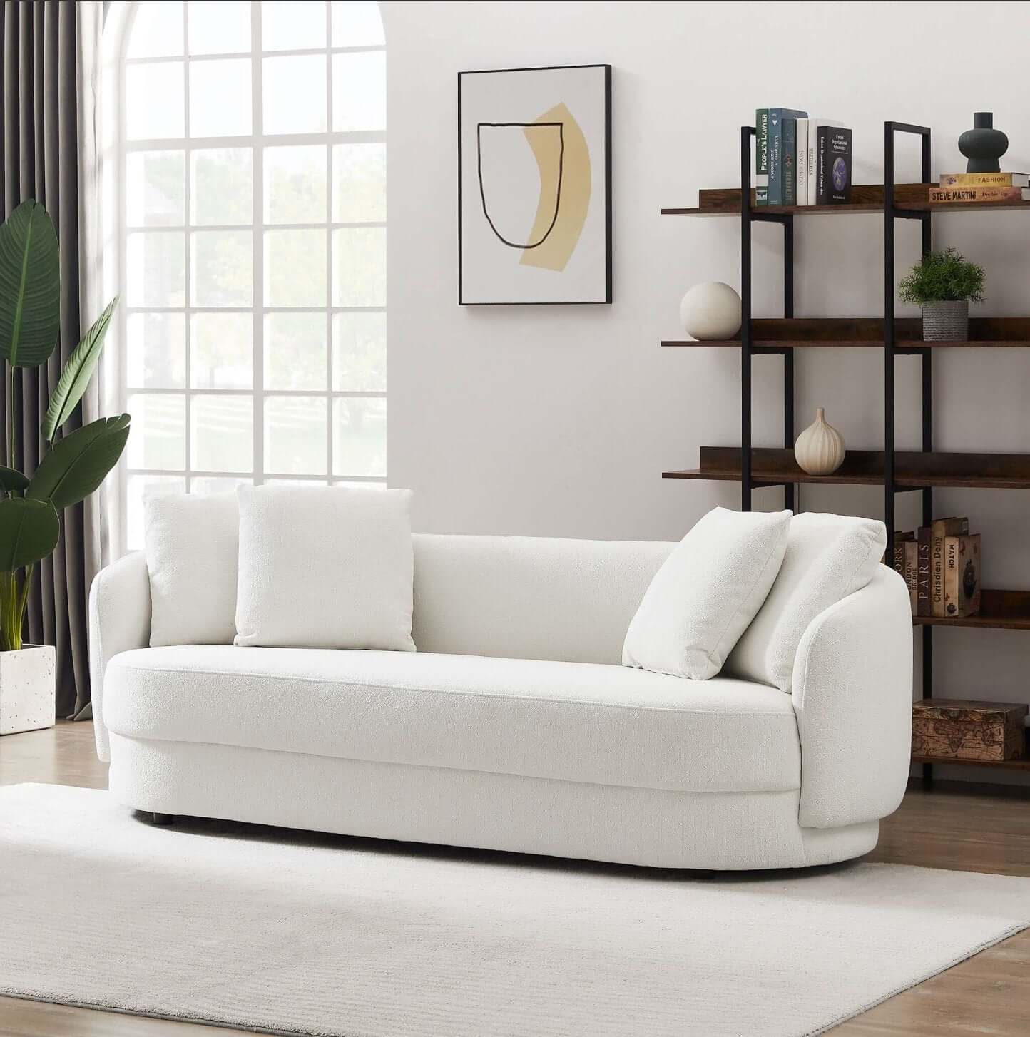 Dylan Modern Bohemian French Boucle Sofa Couch Loveseat 85" - Revel Sofa 