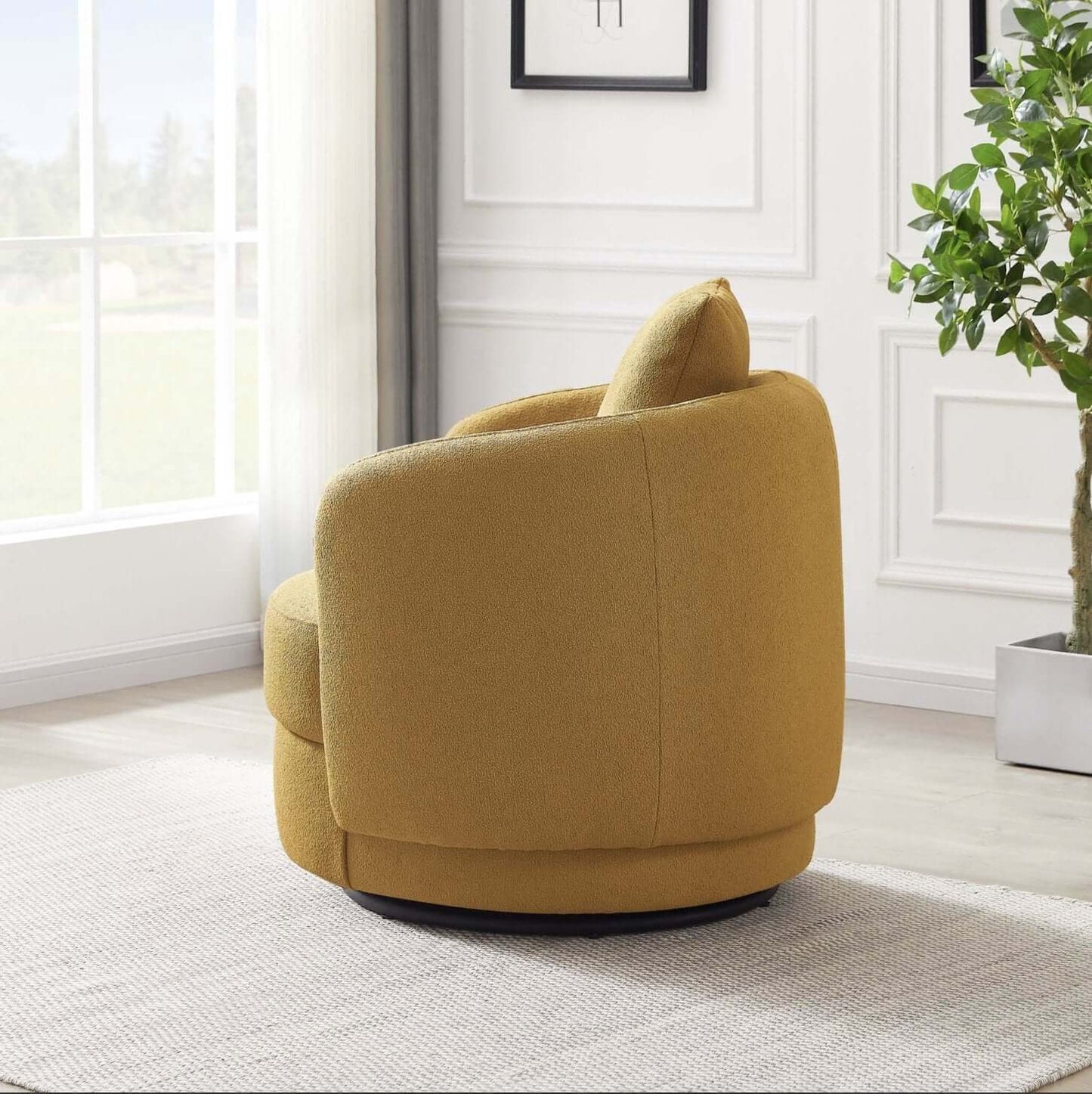 Dylan Rounded Barrel Boucle Lounge Chair - Revel Sofa 