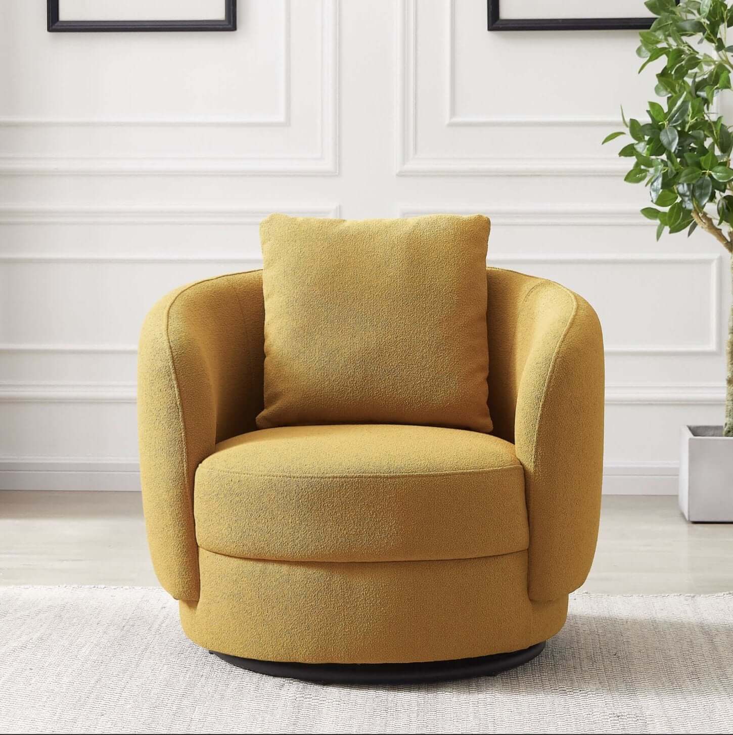 Dylan Rounded Barrel Boucle Lounge Chair - Revel Sofa 