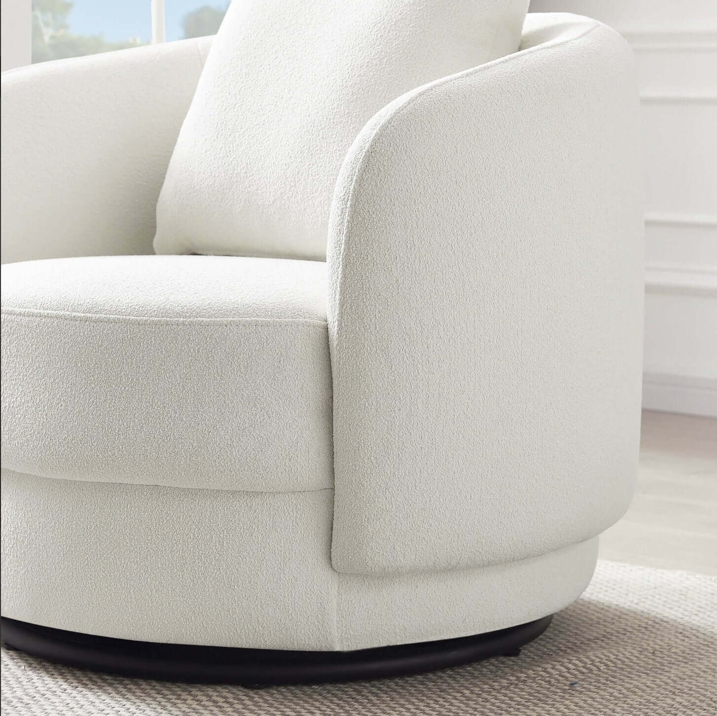 Dylan Rounded Barrel Boucle Lounge Chair - Revel Sofa 