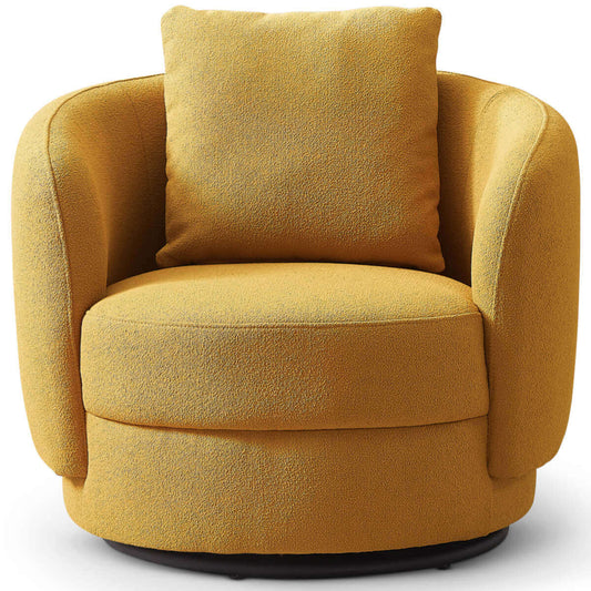 Dylan Rounded Barrel Boucle Lounge Chair - Revel Sofa 