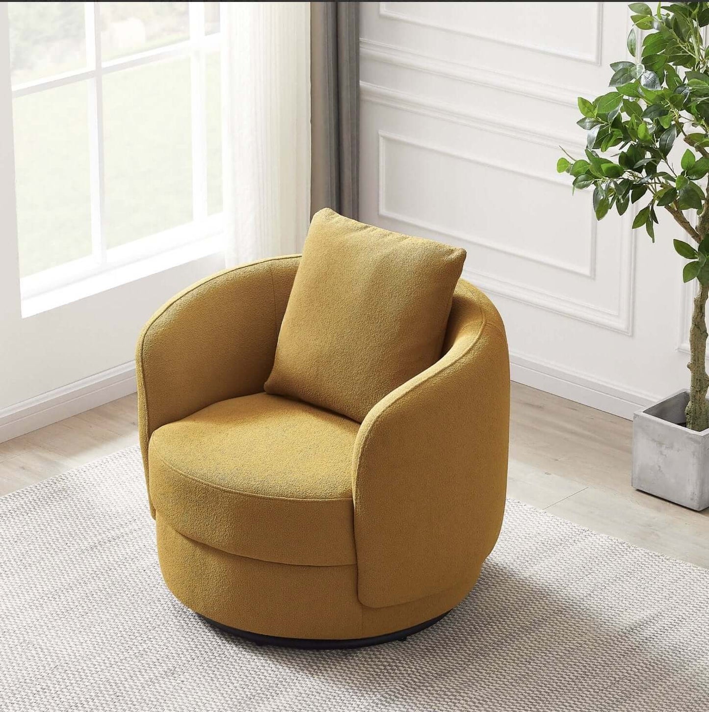 Dylan Rounded Barrel Boucle Lounge Chair - Revel Sofa 