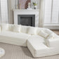 Modular Sectional Modern Minimalist Boucle Sofa, White or Beige 125" - Revel Sofa 